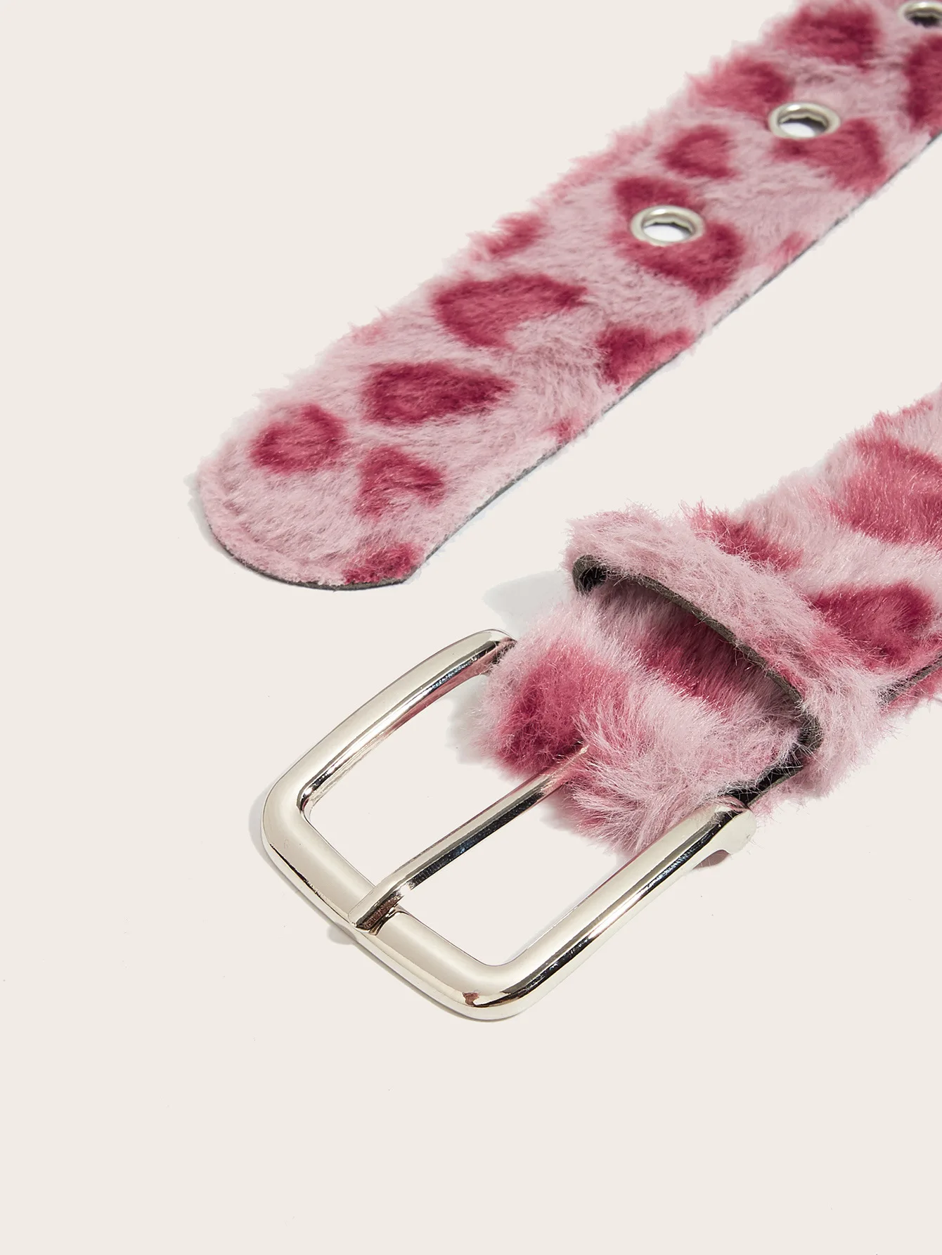Retro Leopard Print Faux Fur Belt Y2k Pink Fur Belts Punk Sexy Women's Waistband Winter Fluffy Waist Belt Accessories