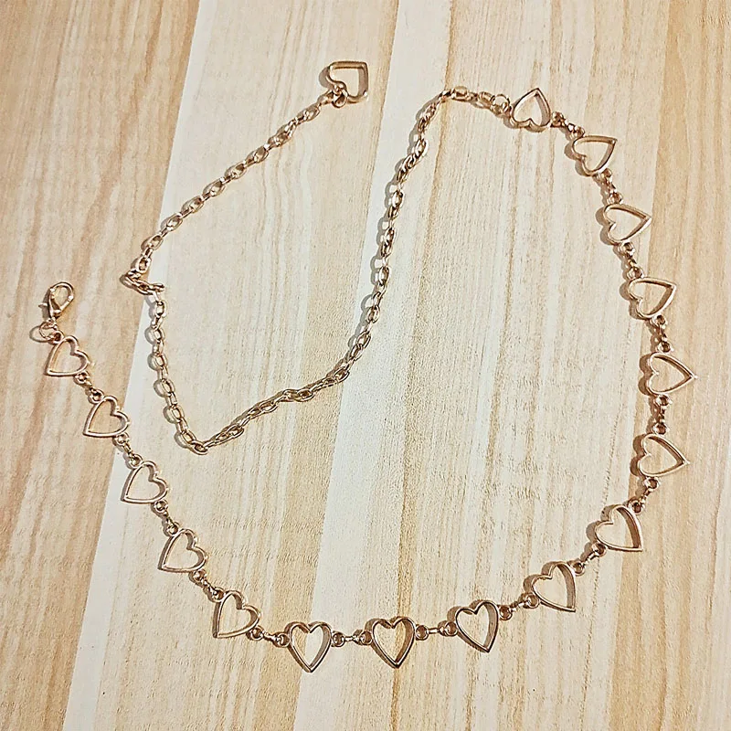 Women Fashion Belt Hip High Waist Gold Silver Narrow Metal Chain Chunky Fringes Crystal Diamond Waist Chain Corset Chain Belt