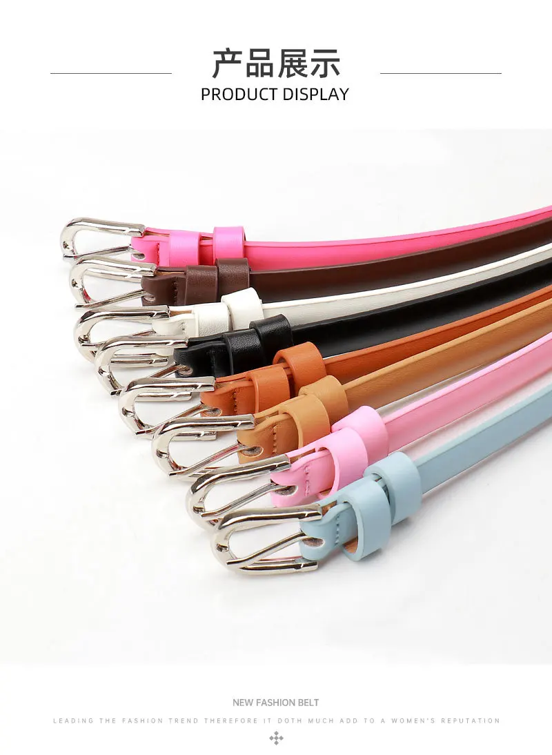 1.5x103cm Women's Trousers Skinny Thin Belt PU Leather Fashion Trend White Black Belt Solid Vintage Pin Buckle Ladies Strap