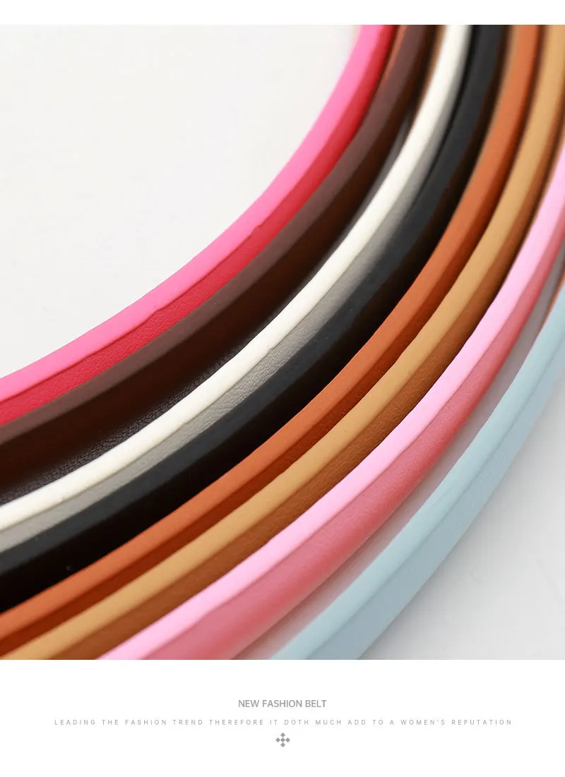 1.5x103cm Women's Trousers Skinny Thin Belt PU Leather Fashion Trend White Black Belt Solid Vintage Pin Buckle Ladies Strap