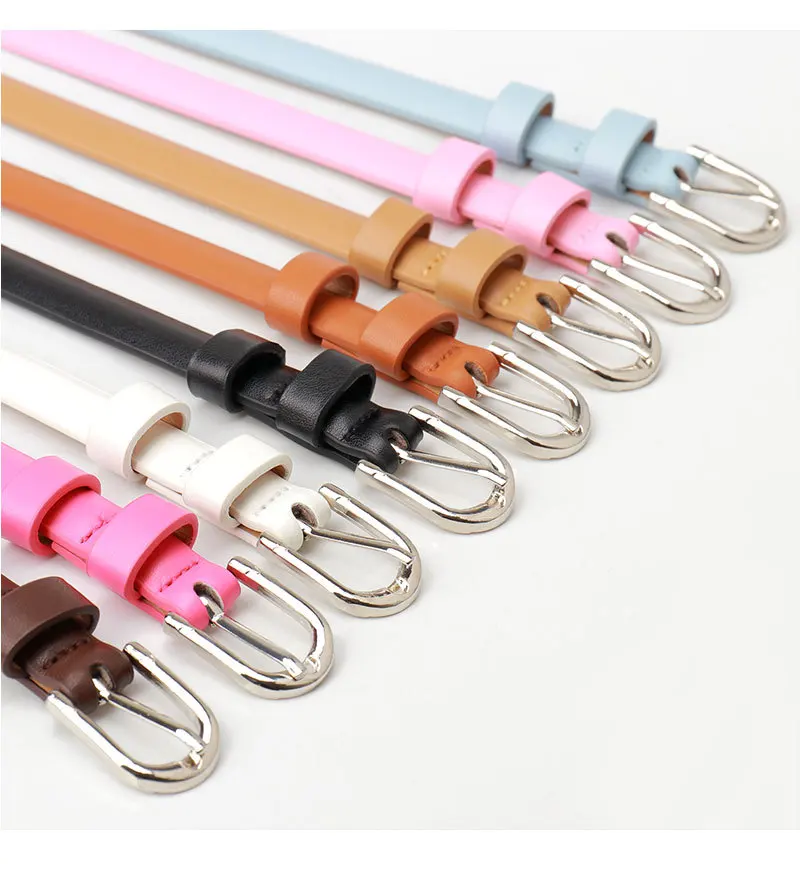 1.5x103cm Women's Trousers Skinny Thin Belt PU Leather Fashion Trend White Black Belt Solid Vintage Pin Buckle Ladies Strap