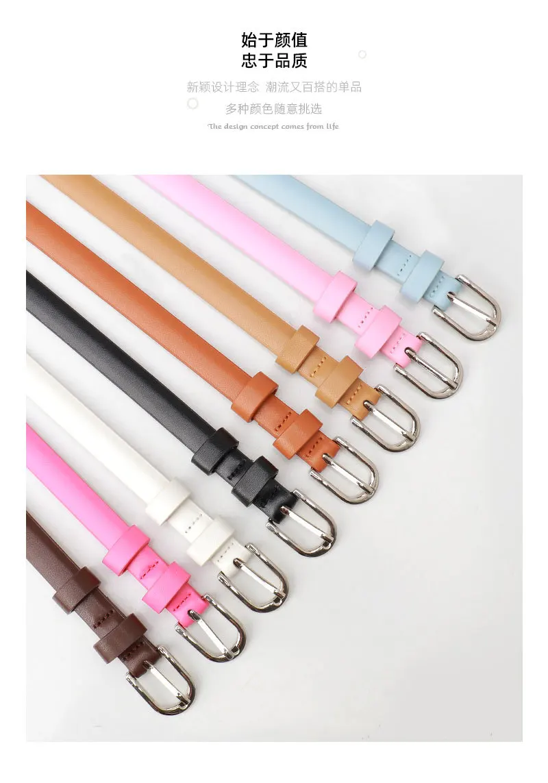 1.5x103cm Women's Trousers Skinny Thin Belt PU Leather Fashion Trend White Black Belt Solid Vintage Pin Buckle Ladies Strap