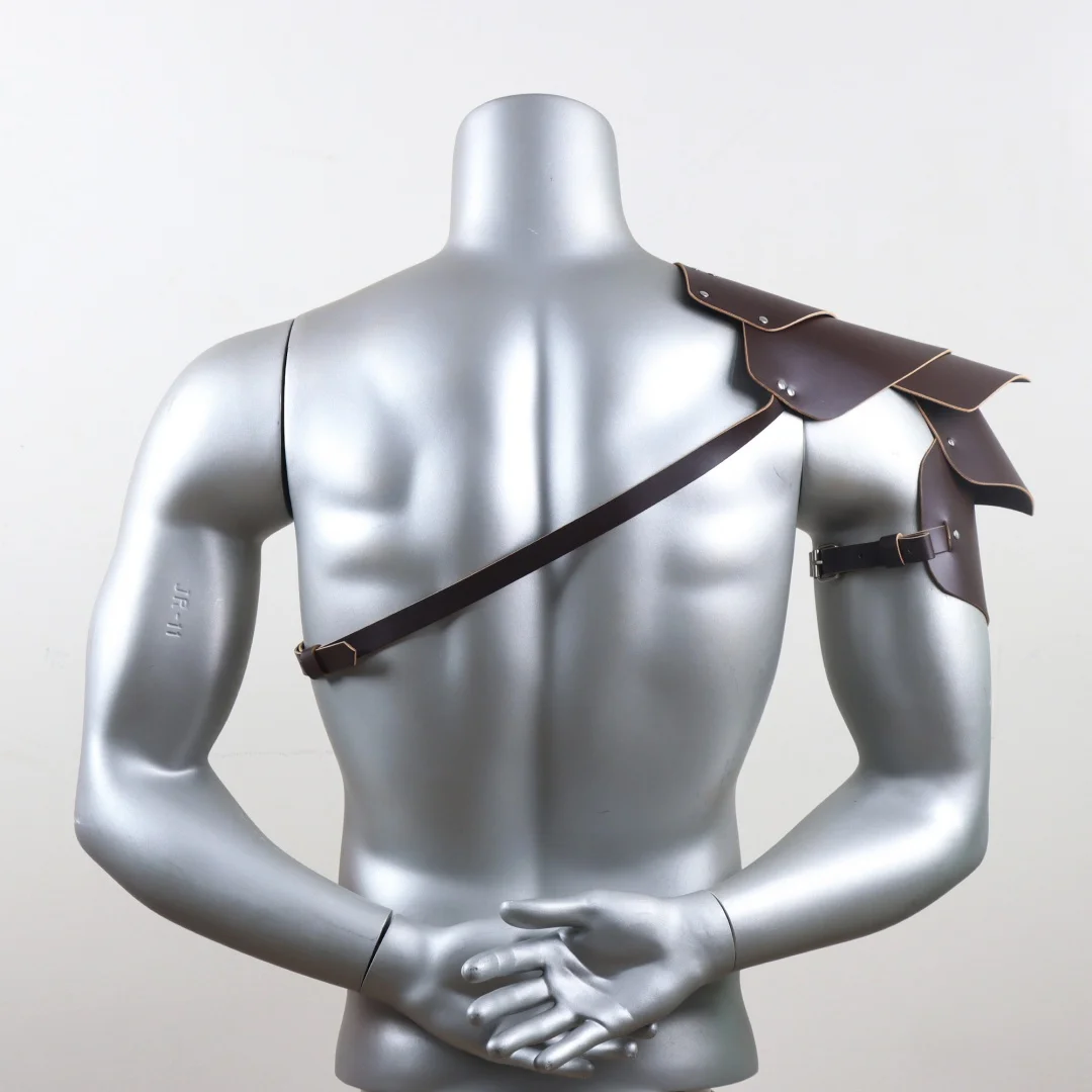 Medieval Armor PU Leather Harness Man Gothic Shoulder Belt Armour Viking Warrior Knight Cosplay Costume Renaissance Accessories