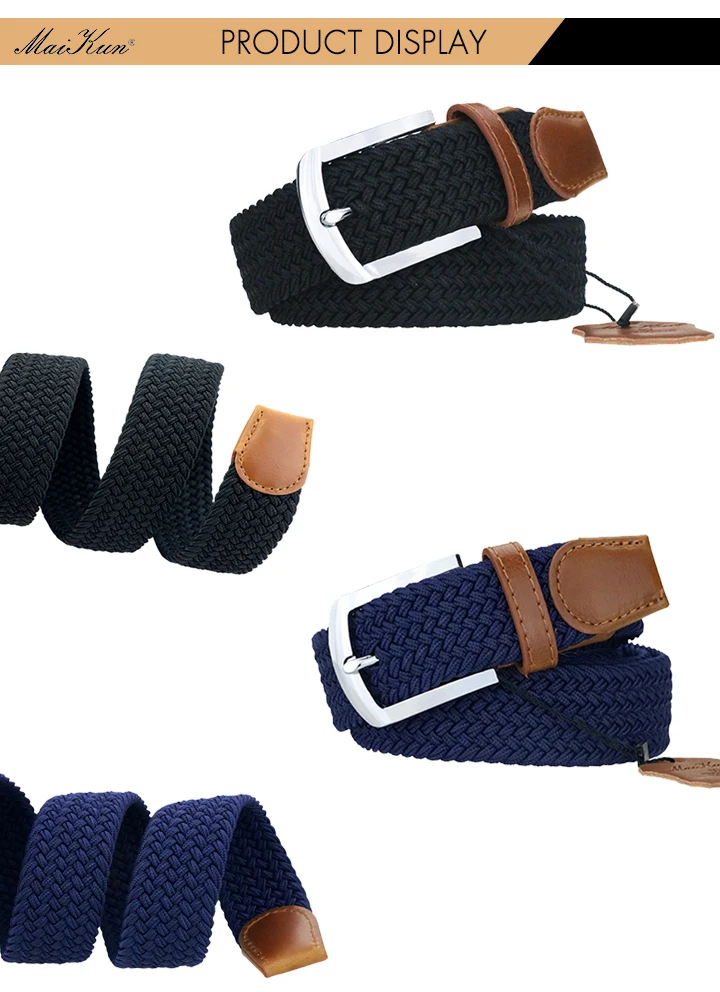 MaiKun Men's Belts for Men Metal Pin Buckle Elastic Male Belt Military Tactical Belt