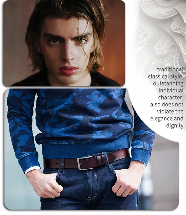 COWATHER men belt cow genuine leather designer belts for men high quality fashion vintage male strap for jeans cow skin XF002