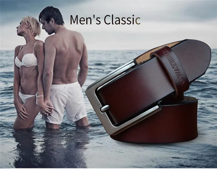 COWATHER men belt cow genuine leather designer belts for men high quality fashion vintage male strap for jeans cow skin XF002