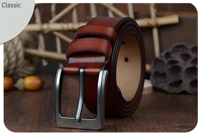 COWATHER men belt cow genuine leather designer belts for men high quality fashion vintage male strap for jeans cow skin XF002