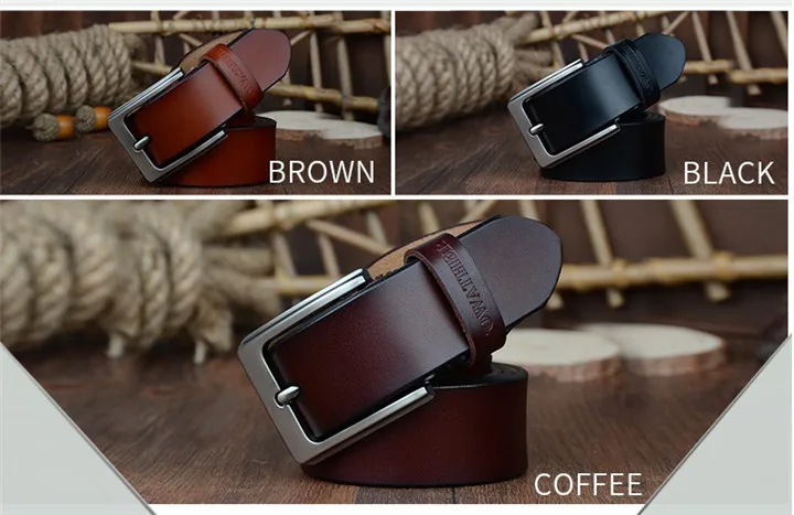 COWATHER men belt cow genuine leather designer belts for men high quality fashion vintage male strap for jeans cow skin XF002