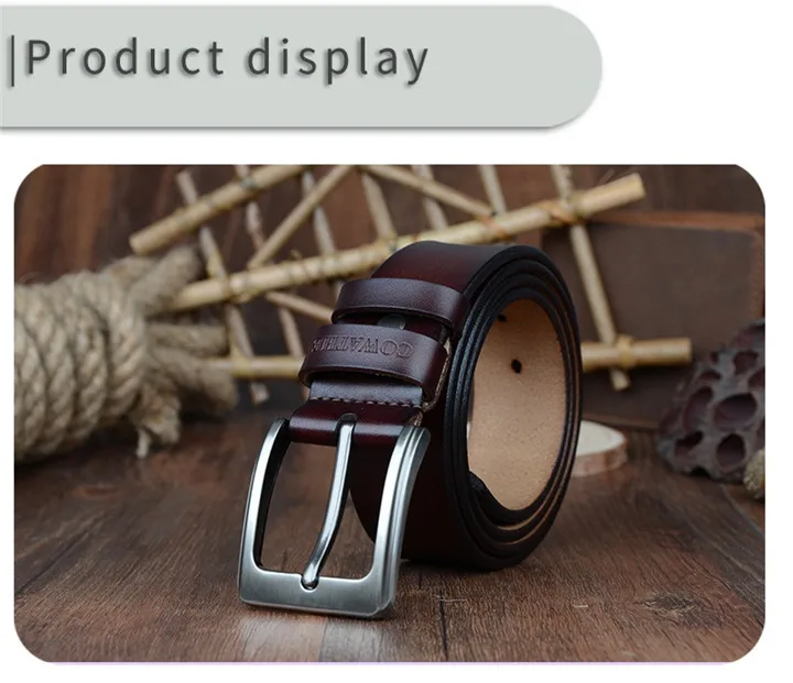 COWATHER men belt cow genuine leather designer belts for men high quality fashion vintage male strap for jeans cow skin XF002