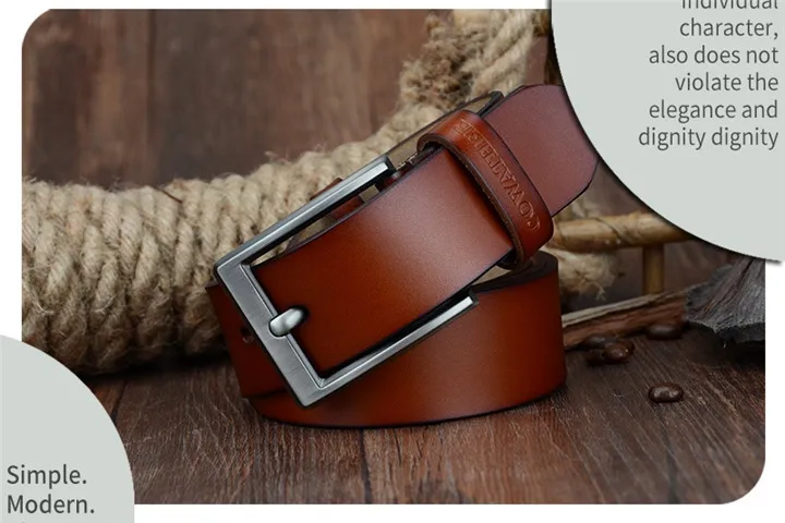 COWATHER men belt cow genuine leather designer belts for men high quality fashion vintage male strap for jeans cow skin XF002
