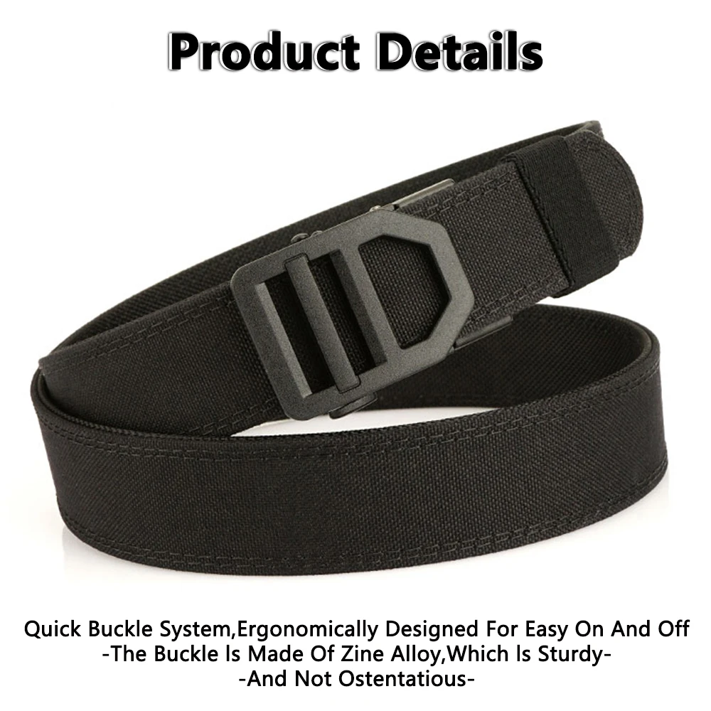 TUSHI Belt Military Belt for Men Sturdy Nylon Metal Automatic Buckle Police Duty Belt Tactical Outdoor Girdle IPSC Accessories