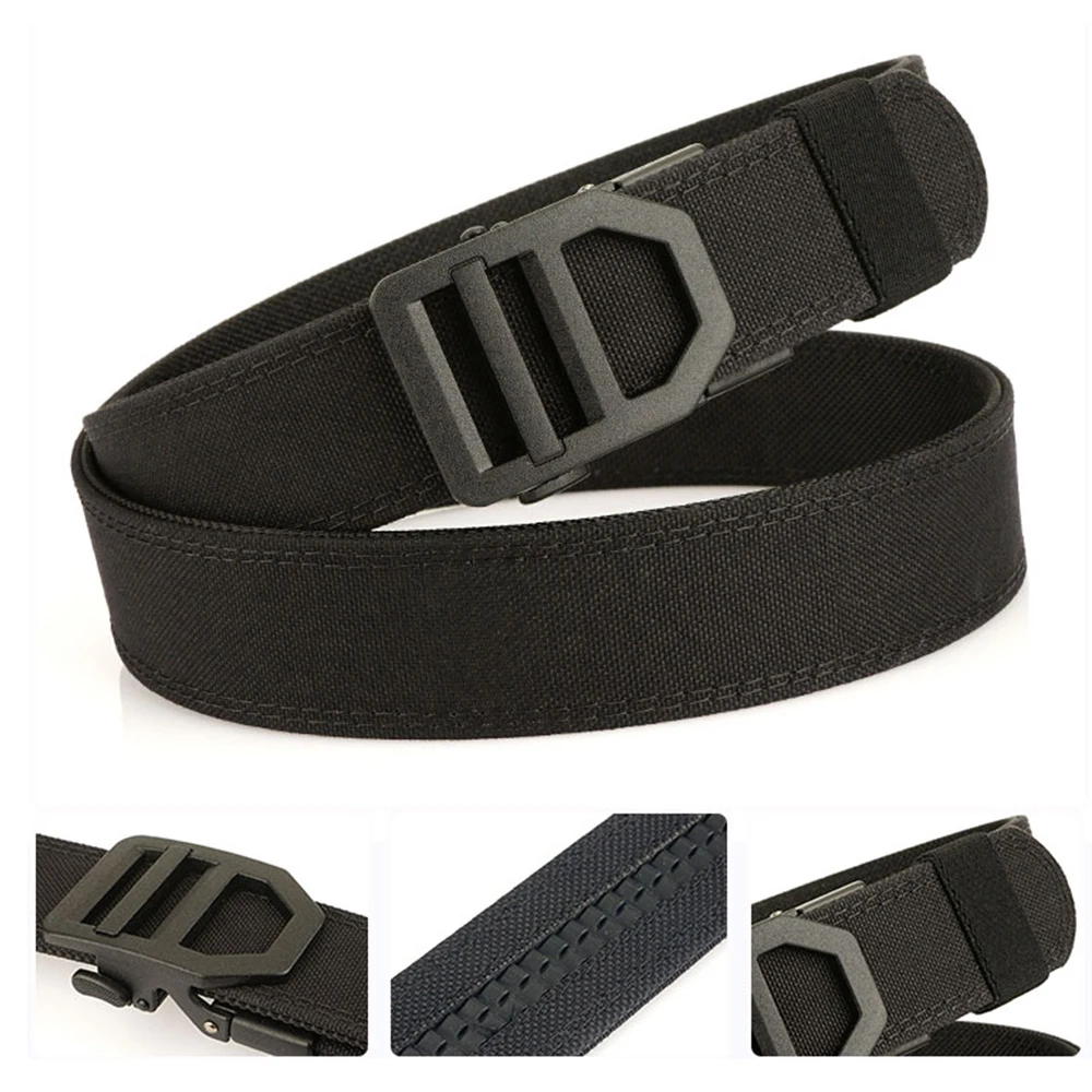 TUSHI Belt Military Belt for Men Sturdy Nylon Metal Automatic Buckle Police Duty Belt Tactical Outdoor Girdle IPSC Accessories