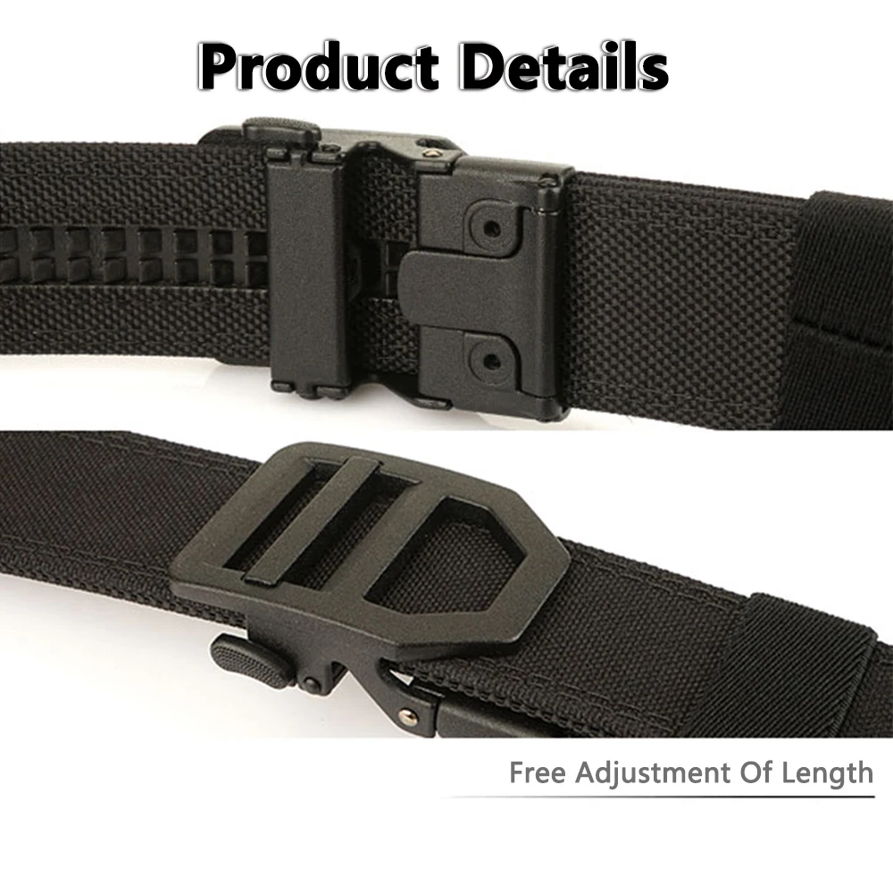 TUSHI Belt Military Belt for Men Sturdy Nylon Metal Automatic Buckle Police Duty Belt Tactical Outdoor Girdle IPSC Accessories