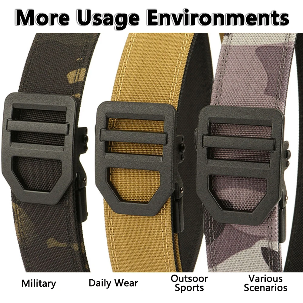 TUSHI Belt Military Belt for Men Sturdy Nylon Metal Automatic Buckle Police Duty Belt Tactical Outdoor Girdle IPSC Accessories