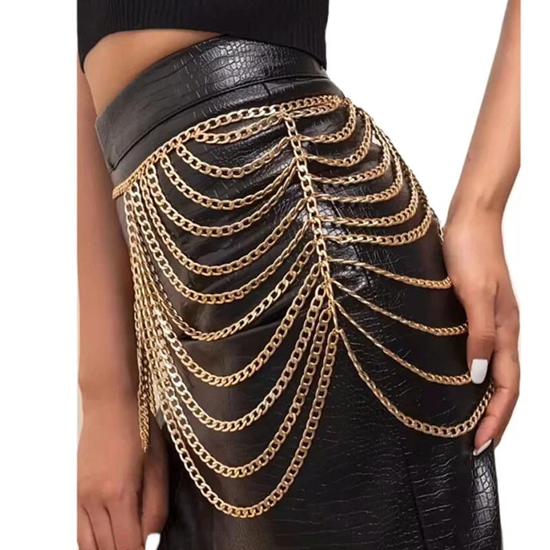 Women Sexy Leg Chain Harness Garter Belt Waist Corset Belt Leather Harness Waists Thigh Harness Gothic Clothing Accessory Belt