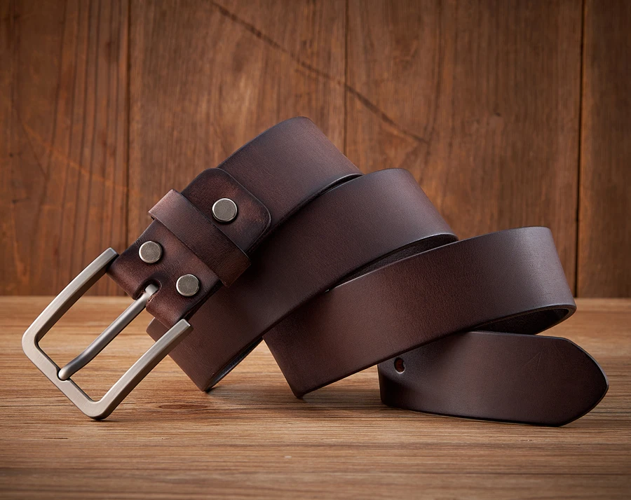 3.8cm Vintage 100% Genuine leather Belt for Men High Quality Natural Cow Leather Men's Belt Male Strap for Jeans or Pants