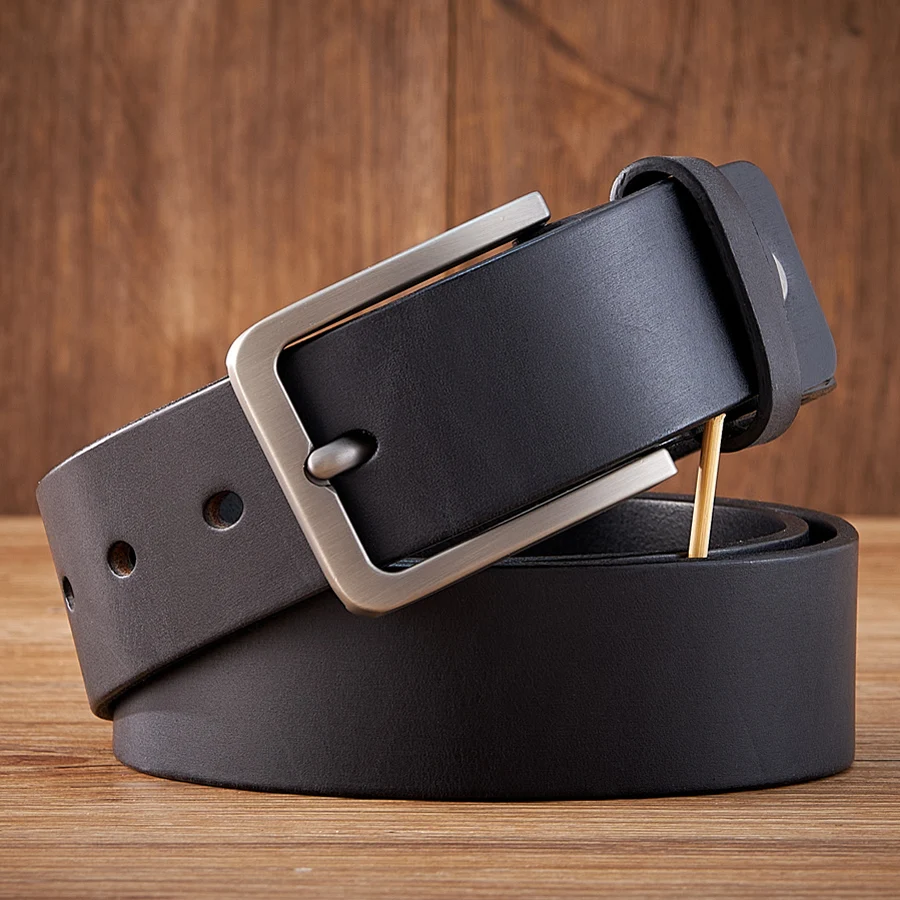 3.8cm Vintage 100% Genuine leather Belt for Men High Quality Natural Cow Leather Men's Belt Male Strap for Jeans or Pants