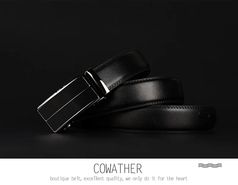 COWATHER New Arrival cow genuine leather men's belt cowhide strap for male automatic buckle belts for men alloy buckle belts