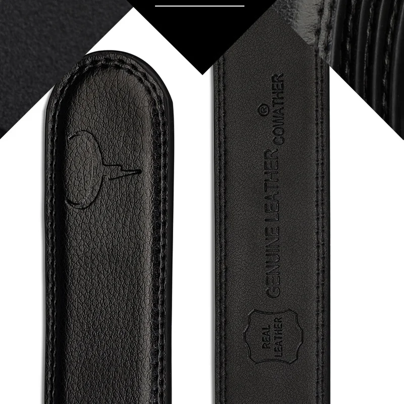 COWATHER New Arrival cow genuine leather men's belt cowhide strap for male automatic buckle belts for men alloy buckle belts