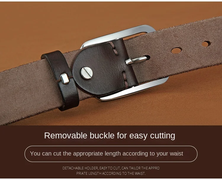 Belt men's leather needle buckle layer genuine cowhide stainless steel buckle men's belt youth casual handmade jeans belt
