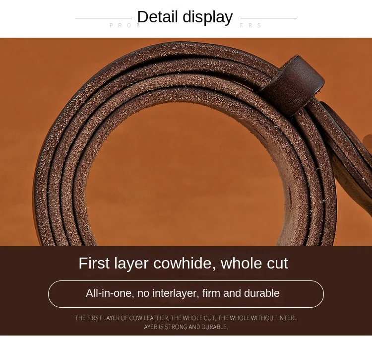 Belt men's leather needle buckle layer genuine cowhide stainless steel buckle men's belt youth casual handmade jeans belt