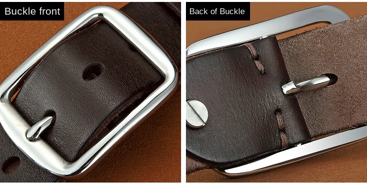 Belt men's leather needle buckle layer genuine cowhide stainless steel buckle men's belt youth casual handmade jeans belt