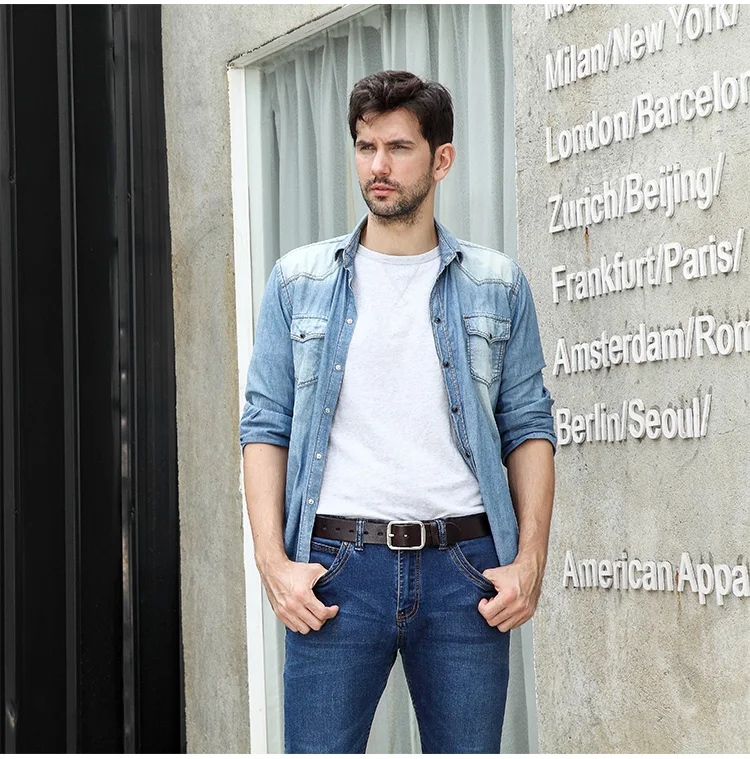 Belt men's leather needle buckle layer genuine cowhide stainless steel buckle men's belt youth casual handmade jeans belt