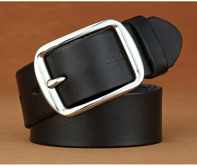 Belt men's leather needle buckle layer genuine cowhide stainless steel buckle men's belt youth casual handmade jeans belt
