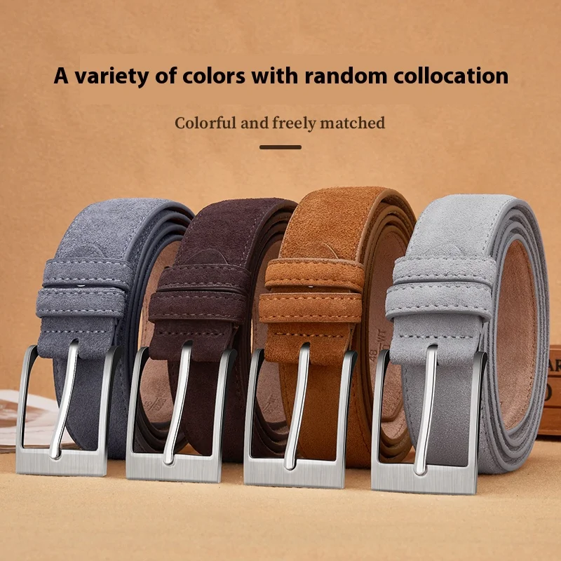 2025 new suede belt, popular style, casual belt, suitable for both men and women, fashionable style, durable belt