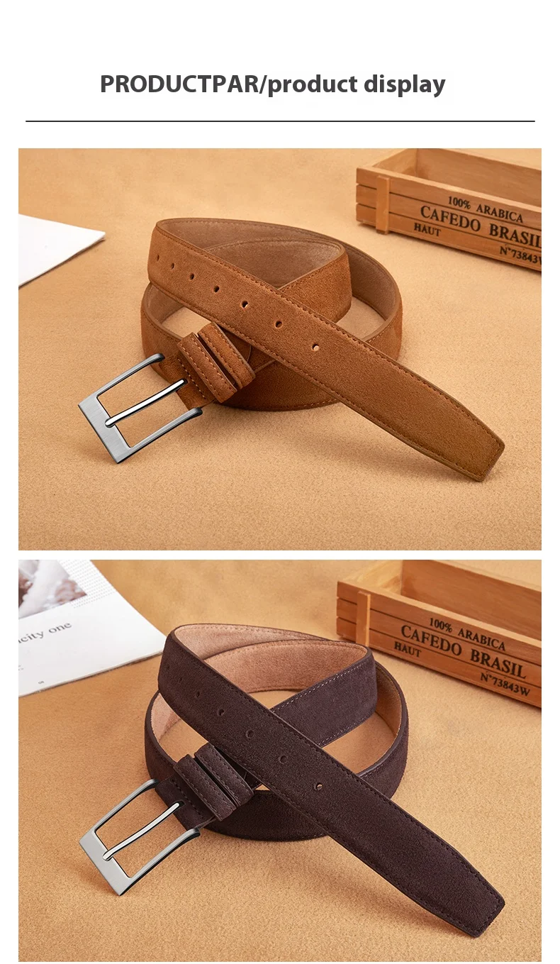 2025 new suede belt, popular style, casual belt, suitable for both men and women, fashionable style, durable belt