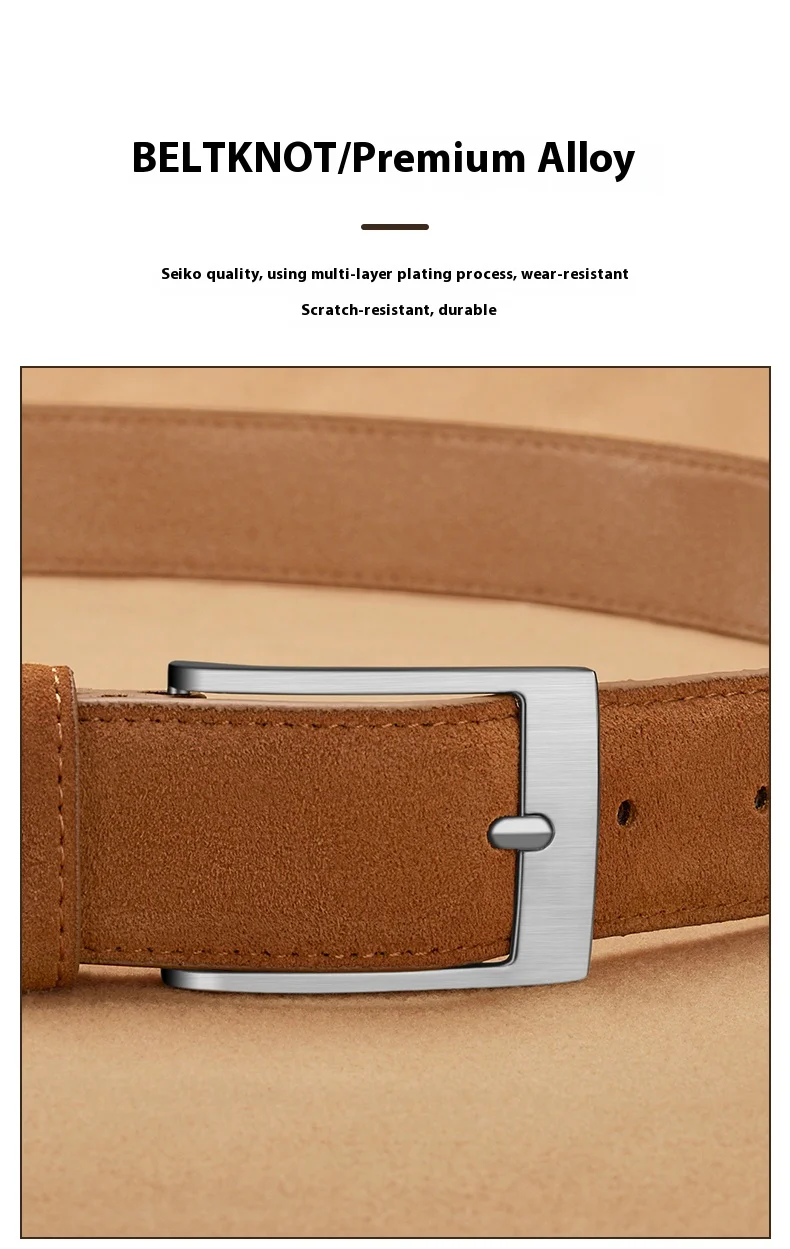 2025 new suede belt, popular style, casual belt, suitable for both men and women, fashionable style, durable belt