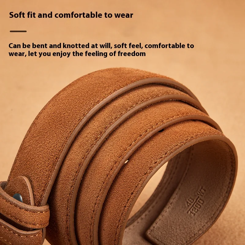 2025 new suede belt, popular style, casual belt, suitable for both men and women, fashionable style, durable belt