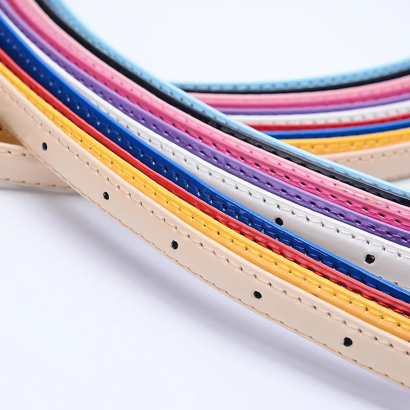 Women's Candy Color PU Leather Belt Bright Color Decorative Fine Leather Waist Belt Wholesale