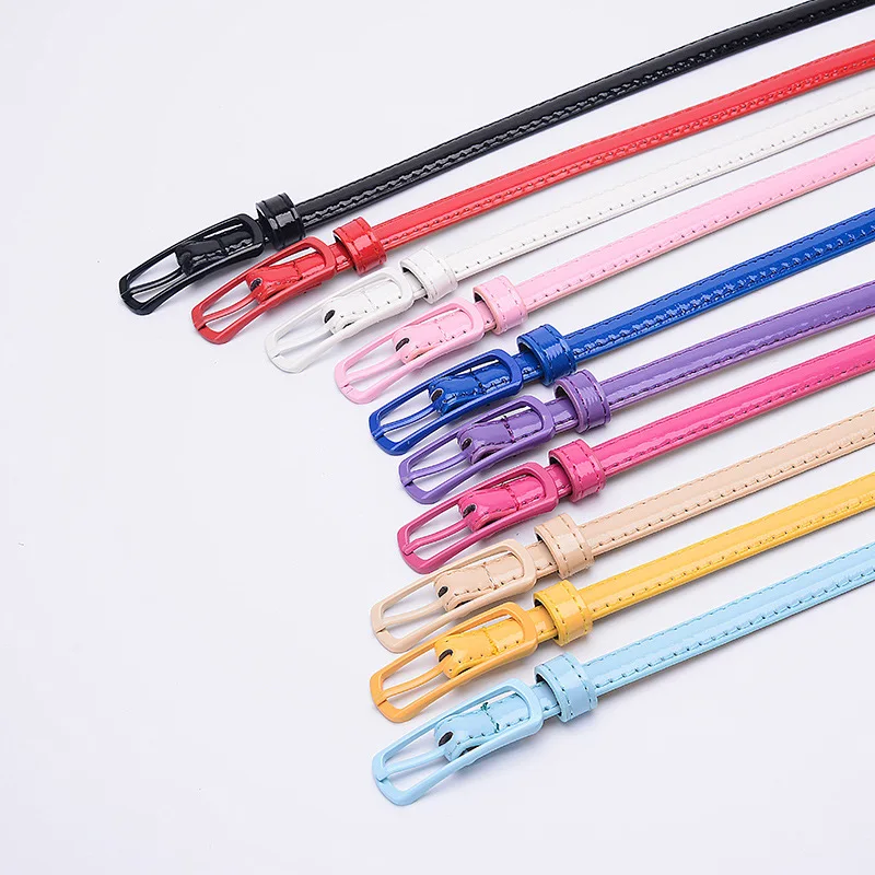 Women's Candy Color PU Leather Belt Bright Color Decorative Fine Leather Waist Belt Wholesale