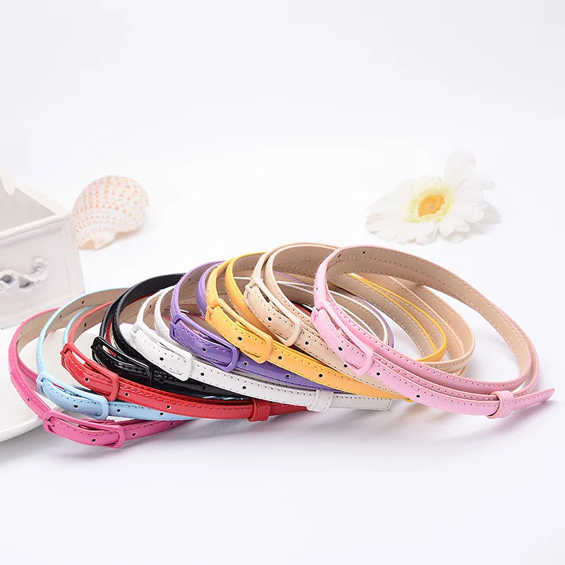 Women's Candy Color PU Leather Belt Bright Color Decorative Fine Leather Waist Belt Wholesale