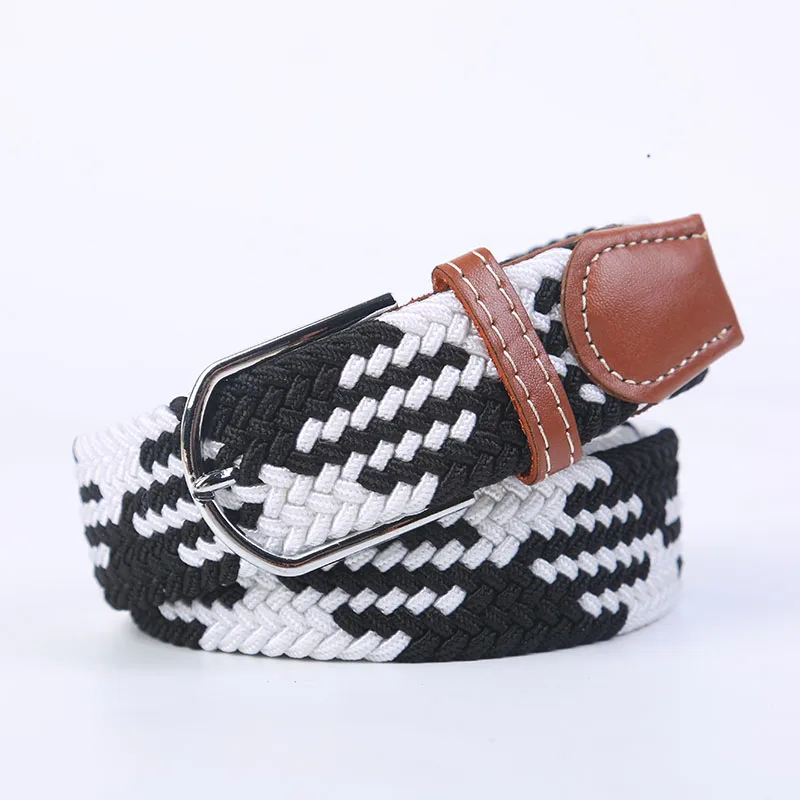 New Women's Men's Canvas Belt High Quality Elastic Casual Woven Waist Strap Needle Buckle Belts for Men Women 107/120/130cm