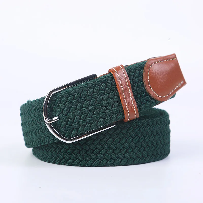 New Women's Men's Canvas Belt High Quality Elastic Casual Woven Waist Strap Needle Buckle Belts for Men Women 107/120/130cm