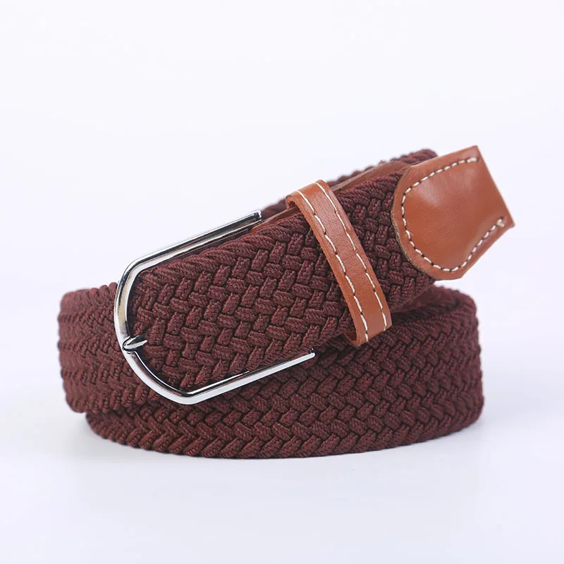 New Women's Men's Canvas Belt High Quality Elastic Casual Woven Waist Strap Needle Buckle Belts for Men Women 107/120/130cm