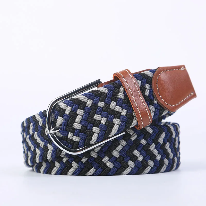 New Women's Men's Canvas Belt High Quality Elastic Casual Woven Waist Strap Needle Buckle Belts for Men Women 107/120/130cm