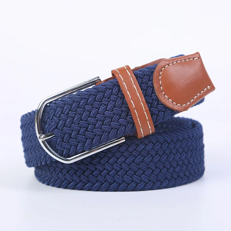 New Women's Men's Canvas Belt High Quality Elastic Casual Woven Waist Strap Needle Buckle Belts for Men Women 107/120/130cm