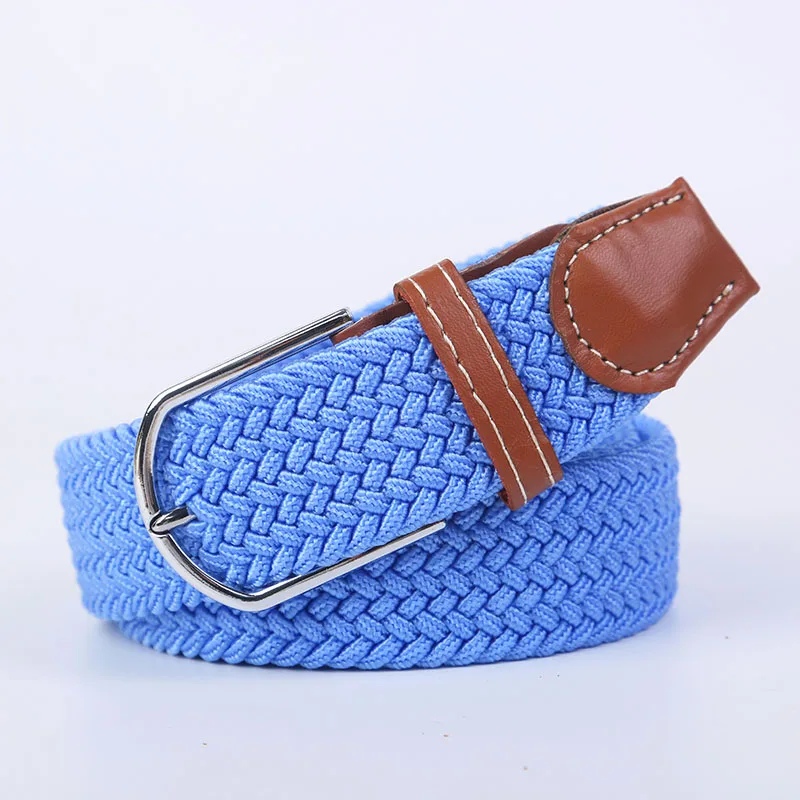 New Women's Men's Canvas Belt High Quality Elastic Casual Woven Waist Strap Needle Buckle Belts for Men Women 107/120/130cm