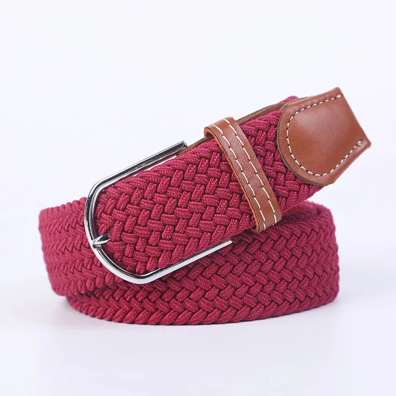 New Women's Men's Canvas Belt High Quality Elastic Casual Woven Waist Strap Needle Buckle Belts for Men Women 107/120/130cm