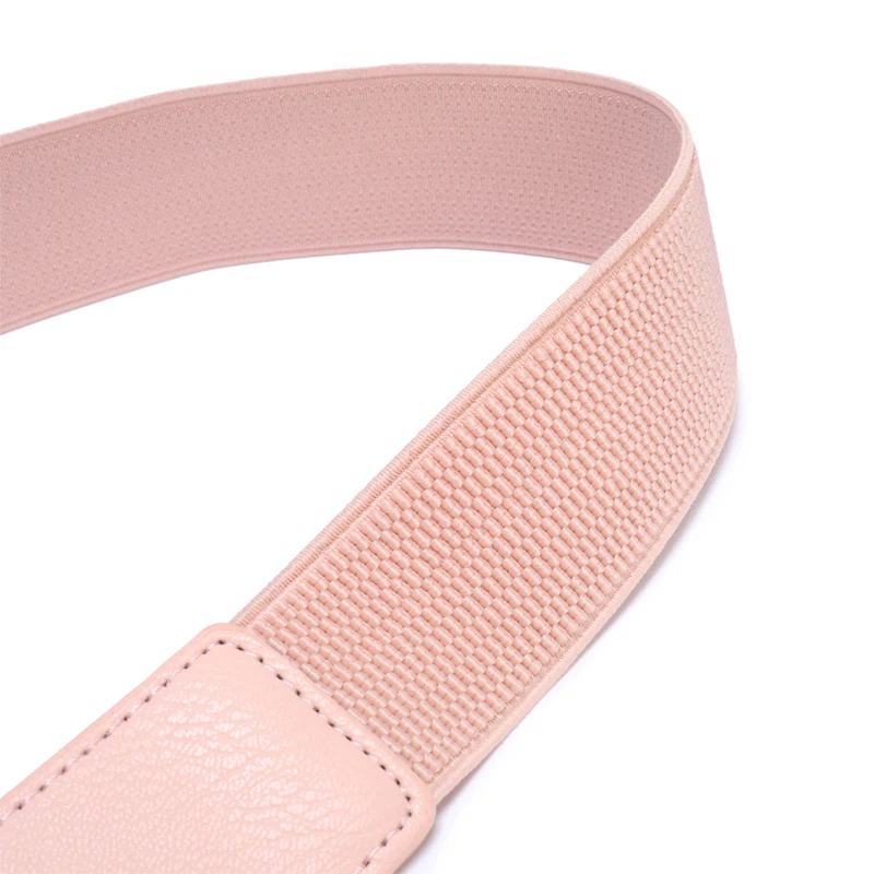 Fashion Thick PU Leather Elastic Wide Belts for Women Stretch Waist Dress Plus Size