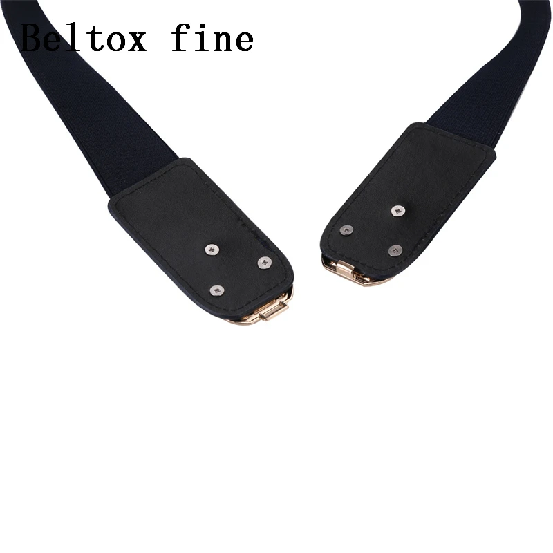 Fashion Thick PU Leather Elastic Wide Belts for Women Stretch Waist Dress Plus Size