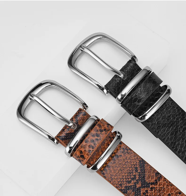 2.8x106cm Fashion Leopard Belt Women Snake Print Waistband PU Leather Pin Buckle Belts for Ladies Female