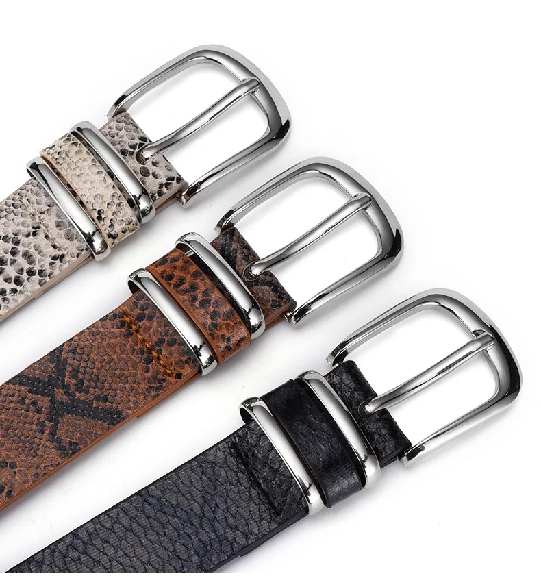 2.8x106cm Fashion Leopard Belt Women Snake Print Waistband PU Leather Pin Buckle Belts for Ladies Female