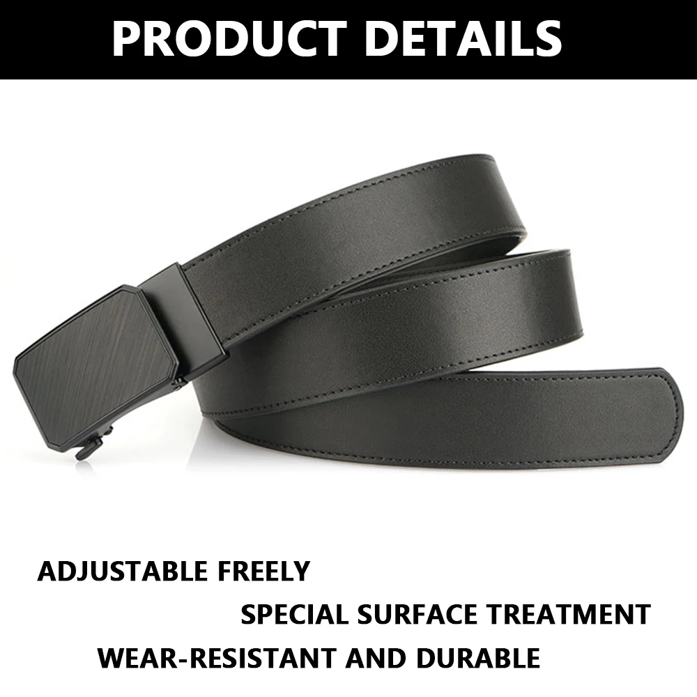 TUSHI Leather Tactical Belt for Men with Luxury Automatic Buckle High Quality IPSC Girdle Black Designer Belt