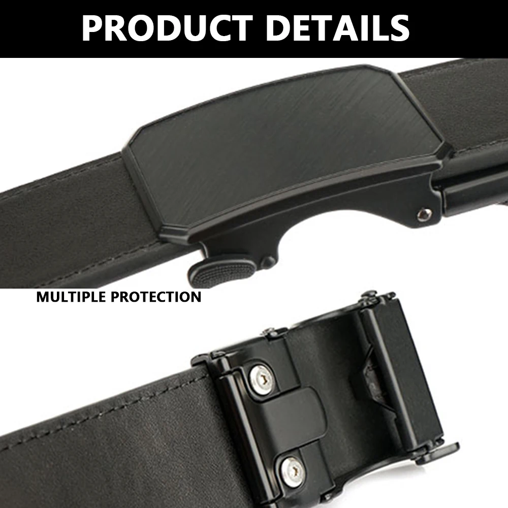 TUSHI Leather Tactical Belt for Men with Luxury Automatic Buckle High Quality IPSC Girdle Black Designer Belt