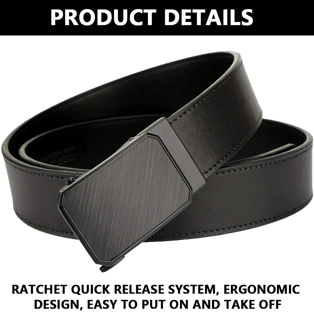 TUSHI Leather Tactical Belt for Men with Luxury Automatic Buckle High Quality IPSC Girdle Black Designer Belt