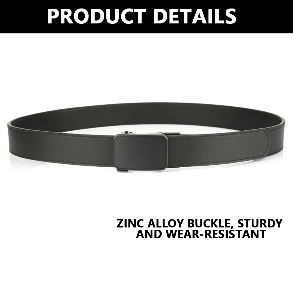 TUSHI Leather Tactical Belt for Men with Luxury Automatic Buckle High Quality IPSC Girdle Black Designer Belt